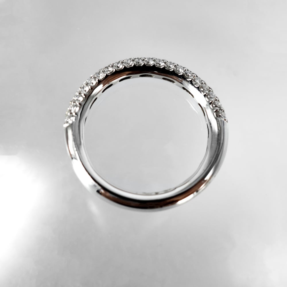 Image of 18ct white gold pave set diamond band. PJ5457