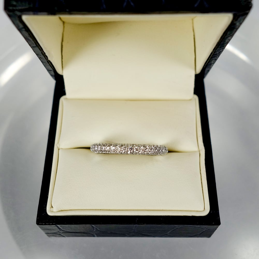 Image of 18ct white gold pave set diamond band. PJ5457