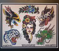 Image 2 of Munday Tattoo Flash Sheet 11”x14”  (4-2022)