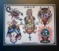 Image 2 of Munday Tattoo Flash Sheet 11”x14”  (5-2023)