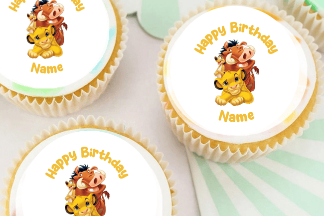 PERSONALISED Pre-cut Simba (Lion King) / Birthday / Edible Cupcake and Cake Toppers