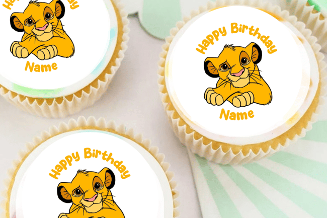PERSONALISED Pre-cut Simba (Lion King) / Birthday / Edible Cupcake and Cake Toppers