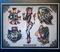 Image 2 of Munday Tattoo Flash Sheet 11”x14”  (7-2022)