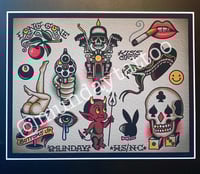 Image 2 of Munday Tattoo Flash Sheet 11”x14”  (8-2022)