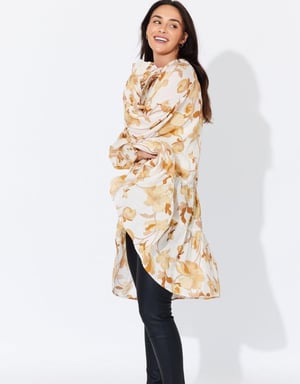 Image of Elena Top. Enchanted  Print. Yellow . By Jatea the Label.