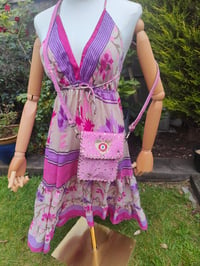 Image 2 of Havana Halter Dress- classic statement holiday piece- one size - PALE PINK