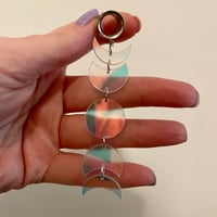 Iridescent Moon Phase Tunnel Dangles (sizes 4g-2")