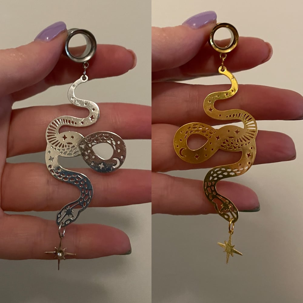 Image of Celestial Snake Tunnel Dangles (sizes 2g-2")