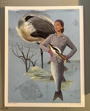 Image of Heron Addict. Limited edition collage print.