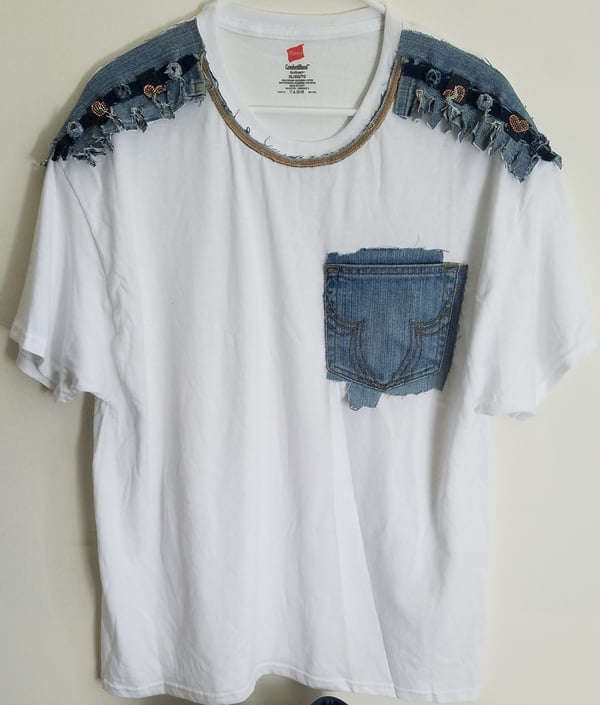 Image of Tasty Raw Edge Denim âEPIâ T-Shirt