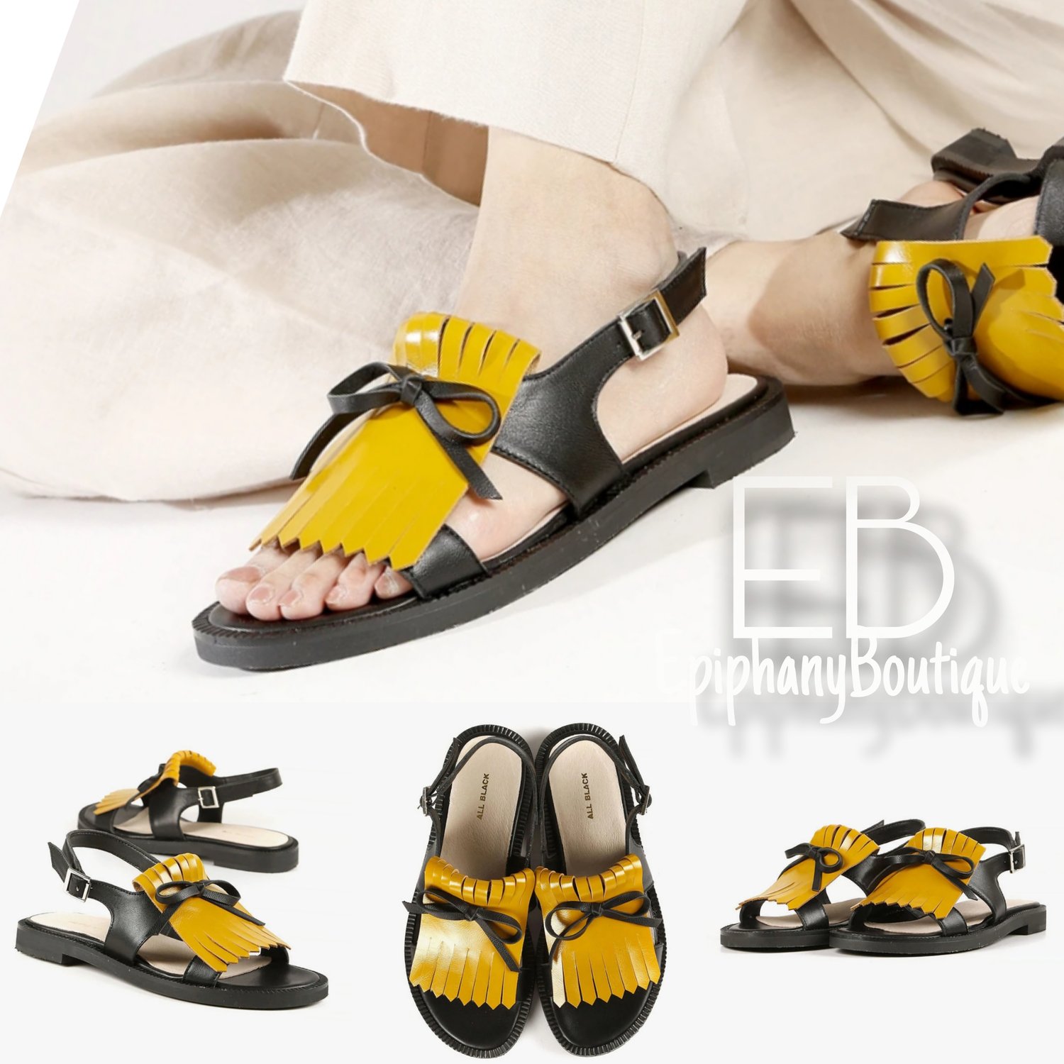 Image of The ALL BLACK Kiltie Sandals