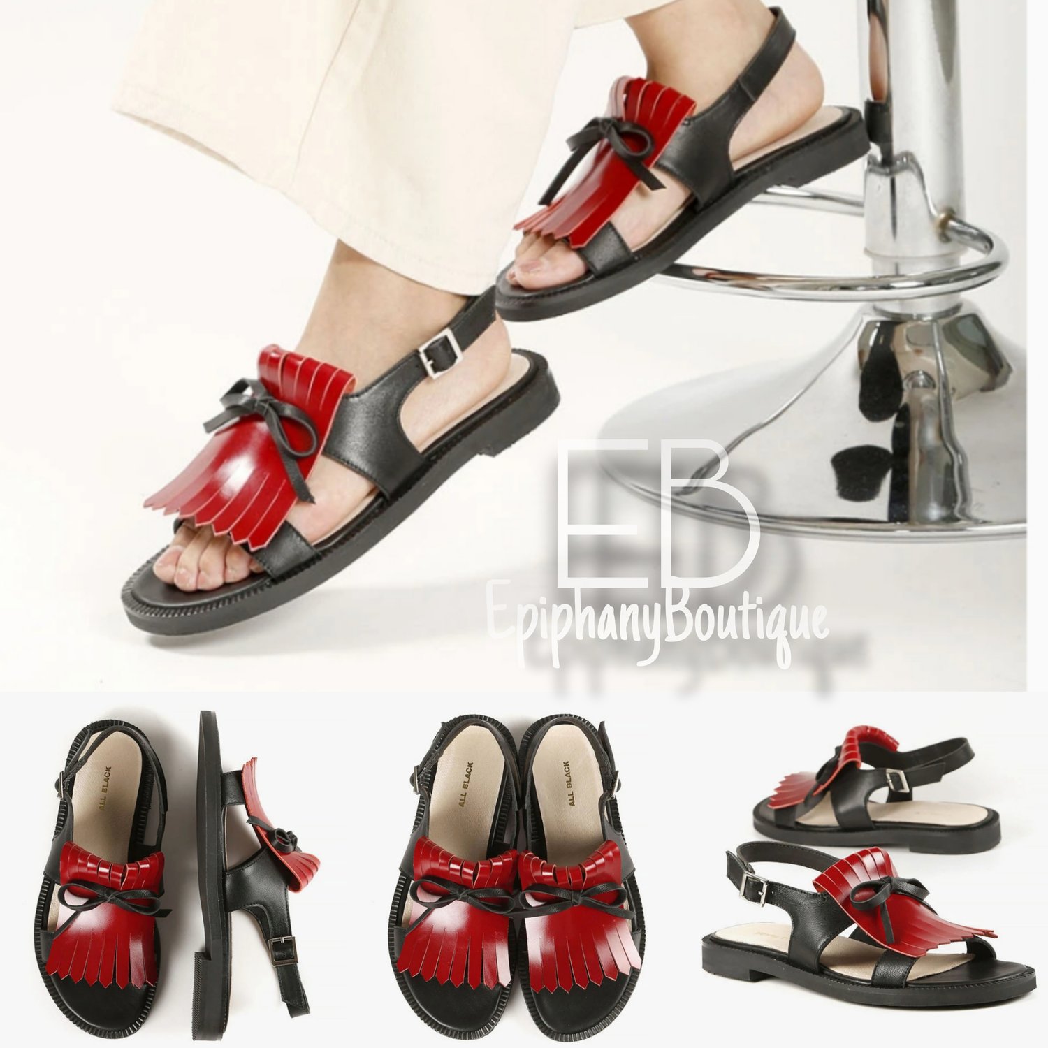 Image of The ALL BLACK Kiltie Sandals