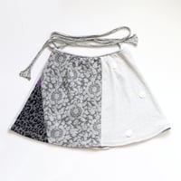 Image 3 of gray polka dot textured floral animal print 13/14 tie coverup sweatshirt wrap skirt courtneycourtney