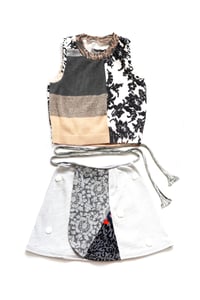 Image 4 of gray polka dot textured floral animal print 13/14 tie coverup sweatshirt wrap skirt courtneycourtney