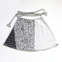 Image 1 of gray polka dot textured floral animal print 13/14 tie coverup sweatshirt wrap skirt courtneycourtney
