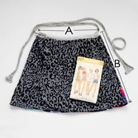 Image 5 of gray polka dot textured floral animal print 13/14 tie coverup sweatshirt wrap skirt courtneycourtney