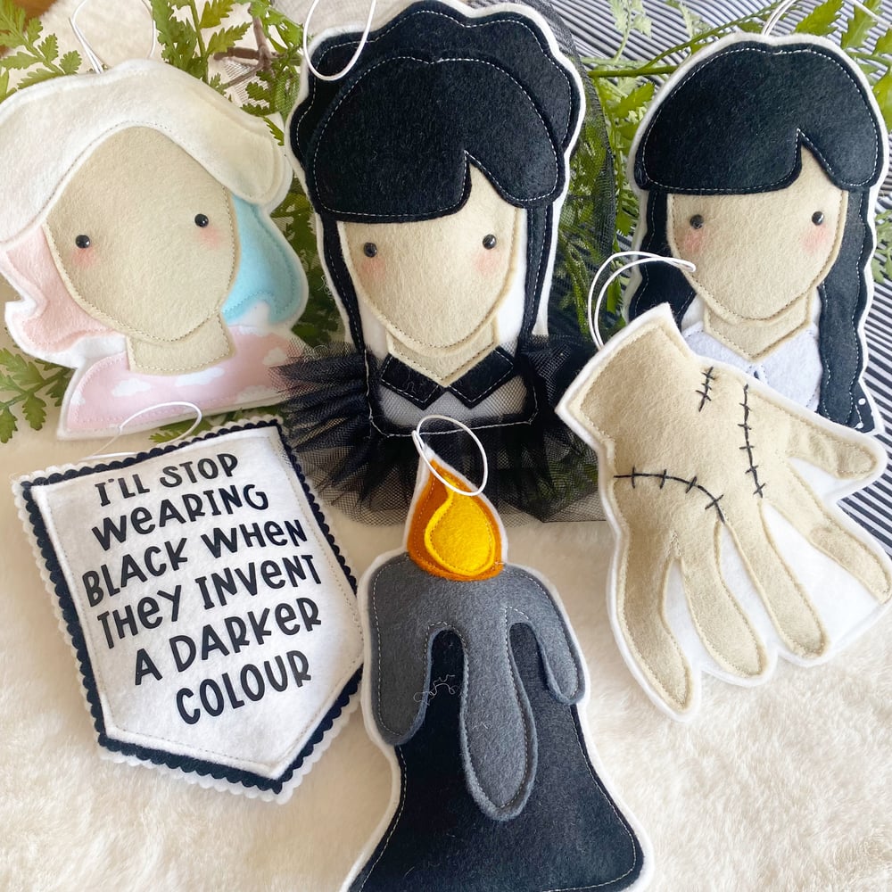 Image of Wednesday Addams decorations
