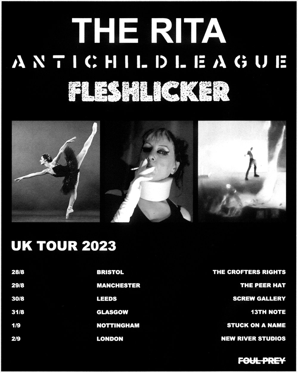 THE RITA / ANTICHILDLEAGUE / FLESHLICKER UK TOUR TICKETS