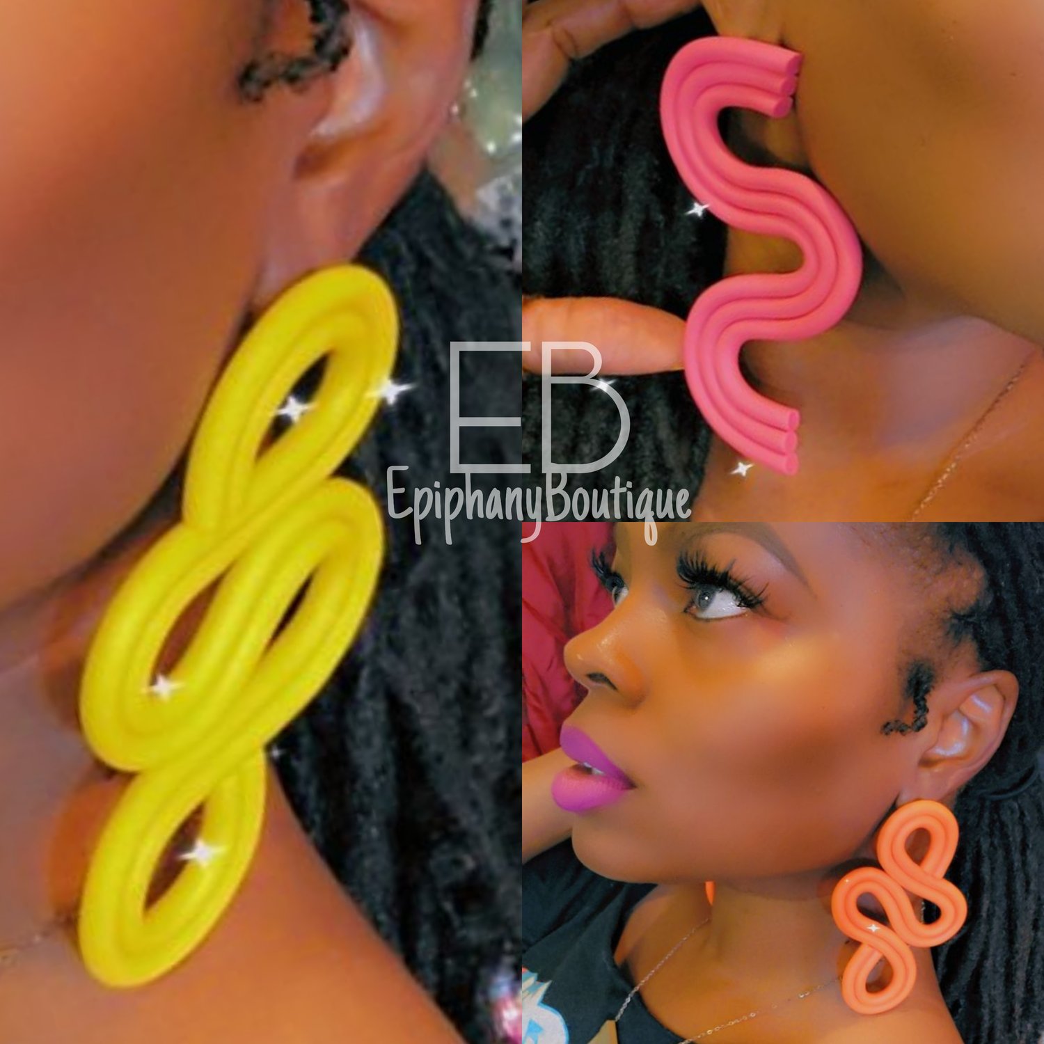 Image of EB Custom Prototype Earrings: Yellow, Pink & Orange