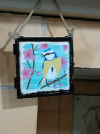 Image 2 of Blue tit on cherry blossom ~ original framed  painting