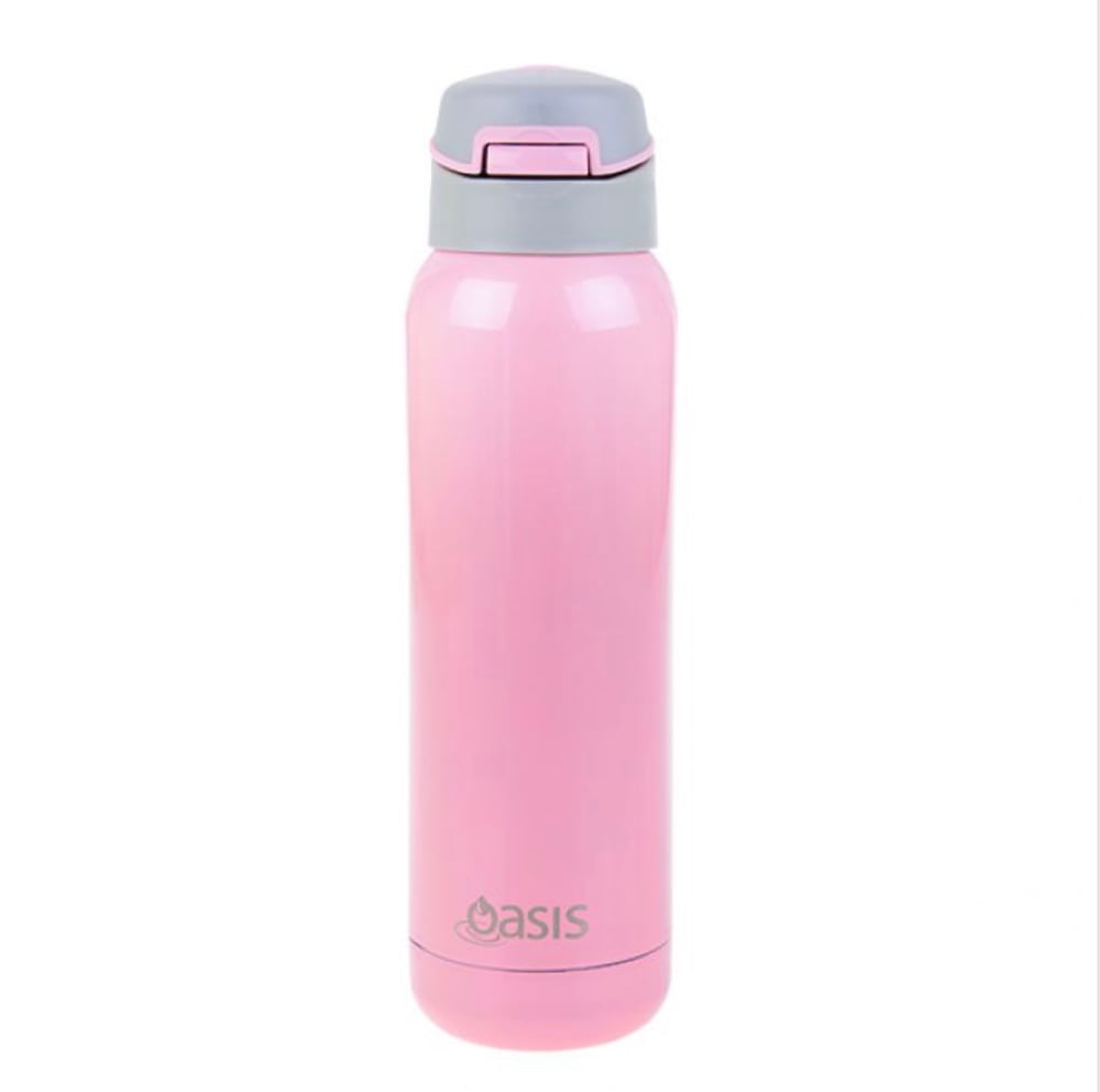 Oasis Stainless Steel Insulated Sports Bottle with Straw 500ml Soft Pink