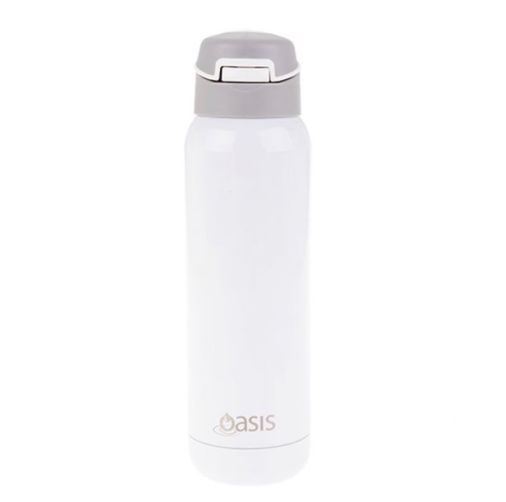 Oasis Stainless Steel Insulated Sports Bottle with Straw 500ml White