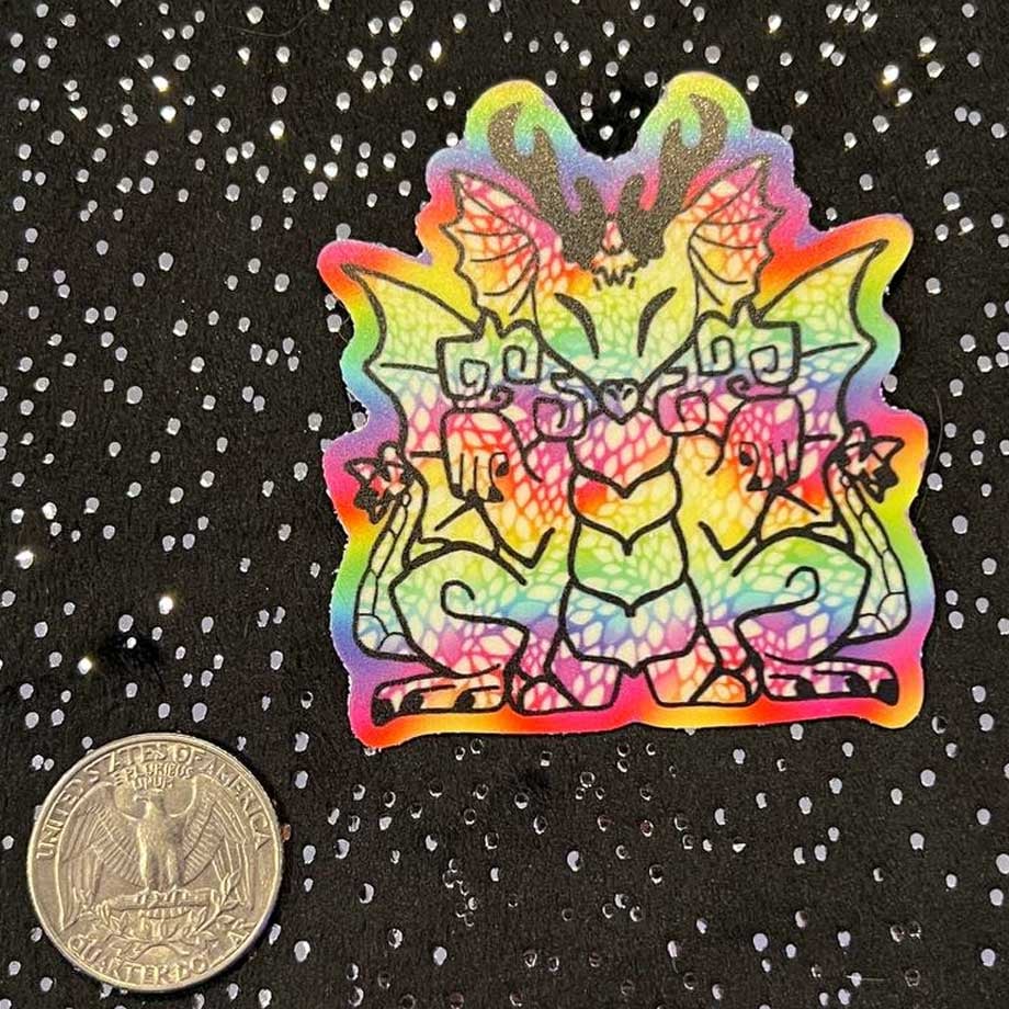 Image of Glow in the Dark Sticker: Rainbow Tiki Maly