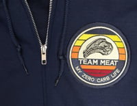 Image 2 of Team Meat T-Bone Logo Patch - Full-zip Hooded Jacket - Navy