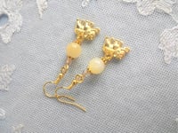 Image 7 of Golden Elephant Gemstone & Crystal Earrings, Pierced or Clip On