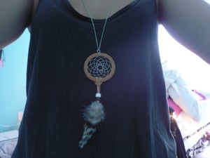 Image of Tan dream catcher necklace