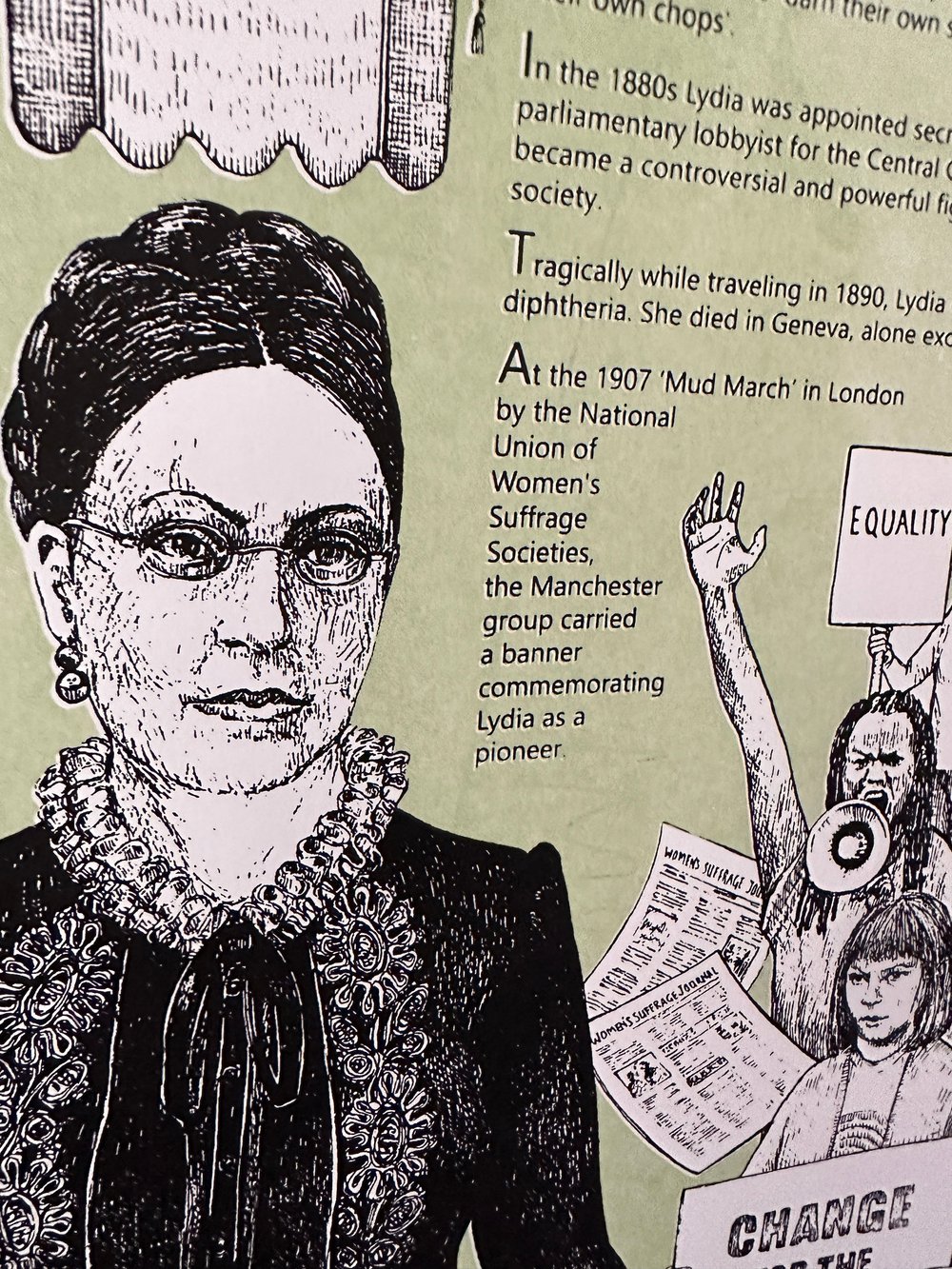 Image of A2 The Lydia Becker Way screen print 