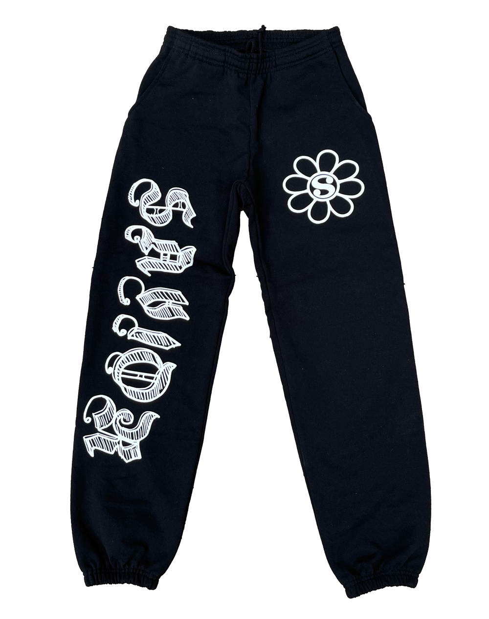 Image of SAVIOR LES FLOWER SWEATS - BLACK