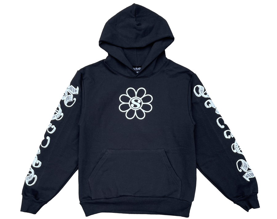 Image of SAVIOR LES FLOWER HOODIE - BLACK 