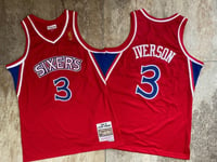 Image 2 of ALLEN IVERSON HARDWOOD CLASSICS THROWBACK SWINGMAN JERSEY Red