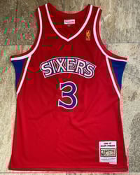 Image 1 of ALLEN IVERSON HARDWOOD CLASSICS THROWBACK SWINGMAN JERSEY Red