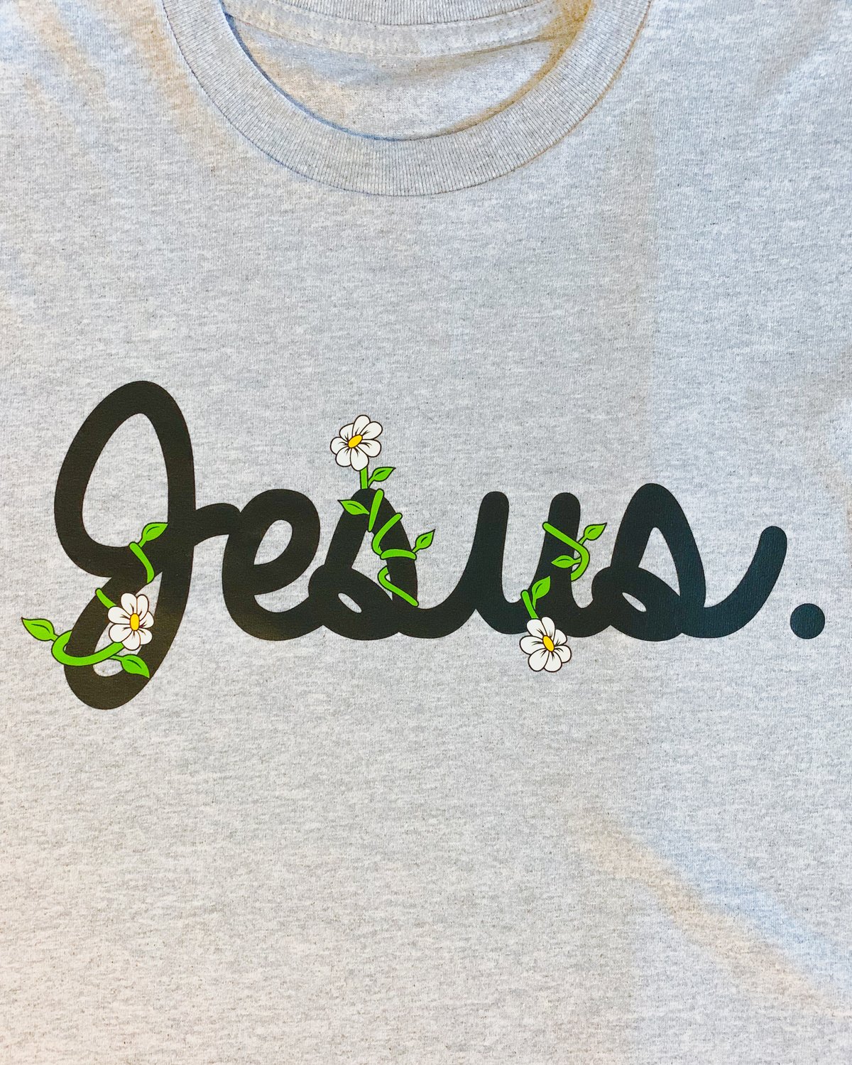 Image of Jesus. Bloom Tee-Gray