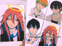 Image of CSM photocard mini prints (aki, angel devil, denji, yoshida)