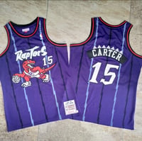 Image 3 of VINCE CARTER TORONTO RAPTORS HARDWOOD CLASSICS FINISHED SWINGMAN JERSEY - PURPLE