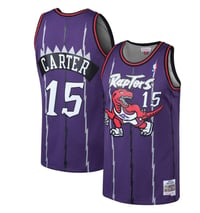 Image 1 of VINCE CARTER TORONTO RAPTORS HARDWOOD CLASSICS FINISHED SWINGMAN JERSEY - PURPLE