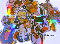 Image of fighting games girls 3in stickers (street fighter, darkstalkers, guilty gear)