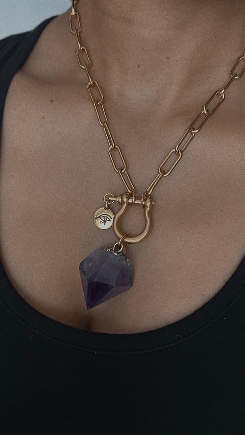 Image of OMNI • Amethyst Lock Necklace