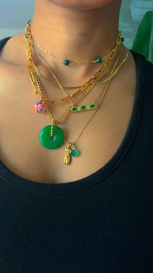 Image of GREEN TING • Green Onyx & Gold Set