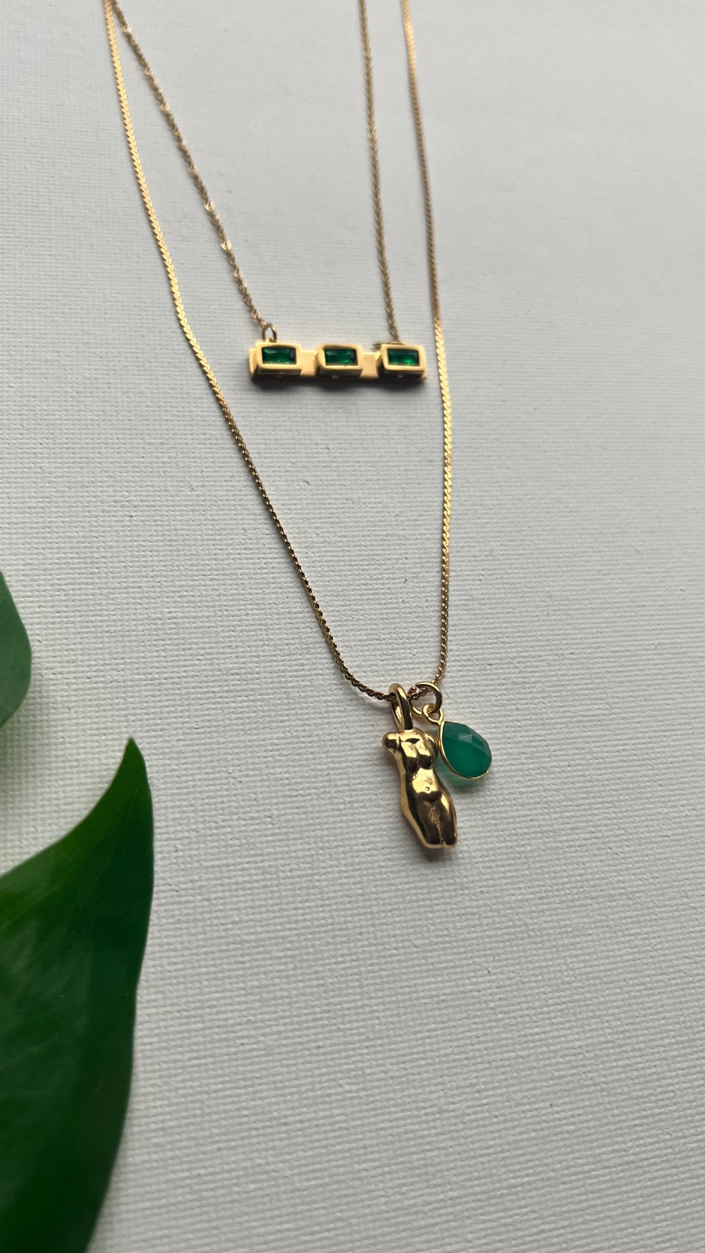 Image of GREEN TING • Green Onyx & Gold Set