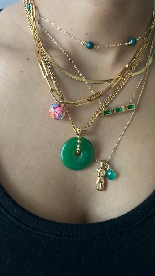 Image of GREEN TING • Green Onyx & Gold Set