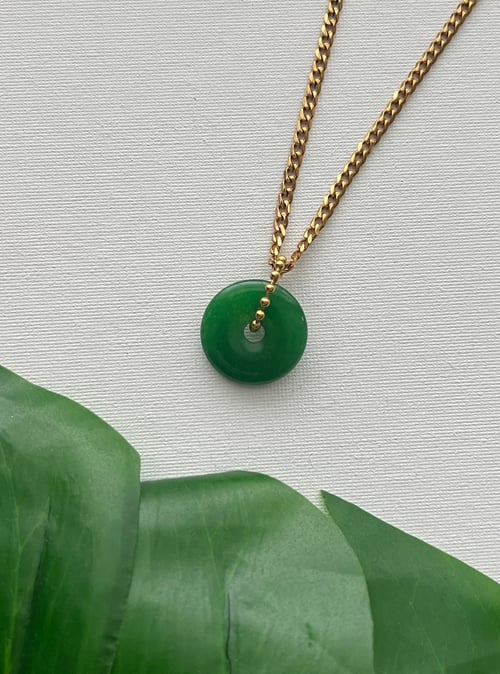 Image of CHLOË • Green Jade Donut Necklace