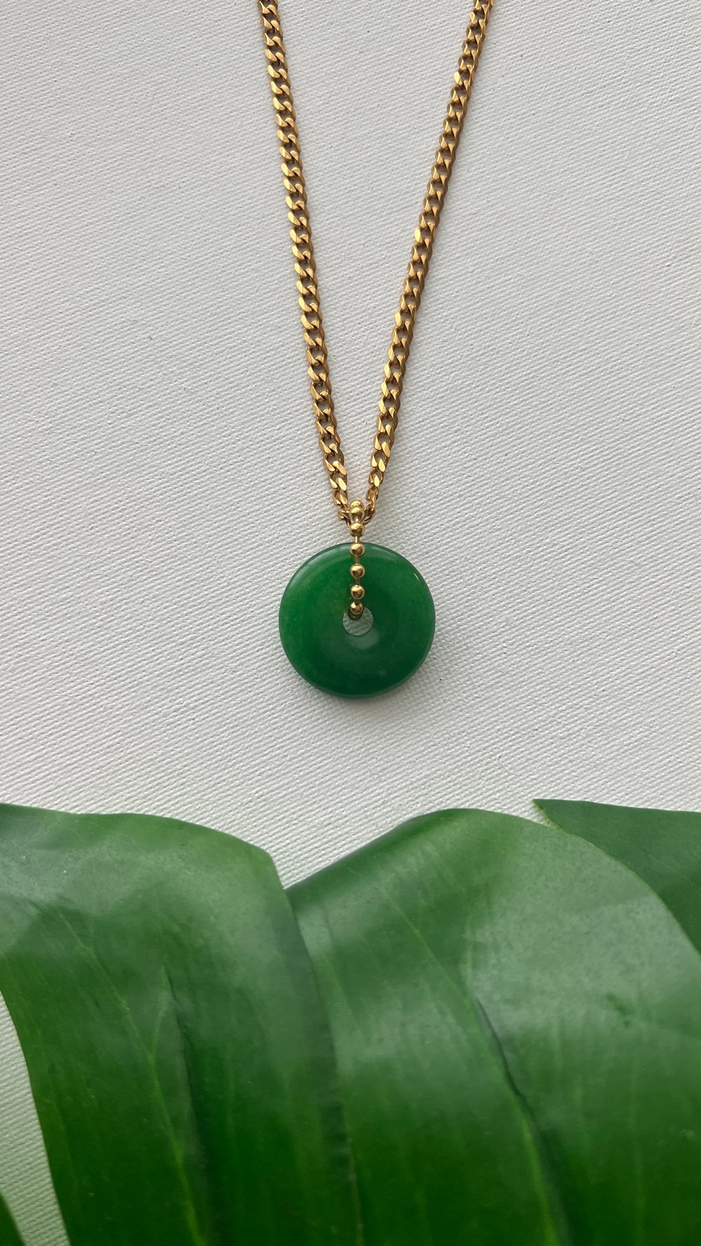 Image of CHLOË • Green Jade Donut Necklace
