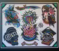 Image 2 of Munday Tattoo Flash Sheet 11”x14” (4-2019)