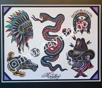 Image 2 of Munday Tattoo Flash Sheet 11”x14” (3-2018)