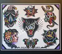 Image 2 of Munday Tattoo Flash Sheet 11”x14” (7-2019)