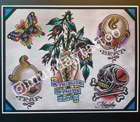 Image 2 of Munday Tattoo Flash Sheet 11”x14”  (4-2021)